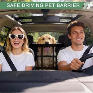 Barrière <span class=keywords><strong>de</strong></span> <span class=keywords><strong>voiture</strong></span> <span class=keywords><strong>pour</strong></span> <span class=keywords><strong>chien</strong></span> avec poche zippée, double couche <span class=keywords><strong>de</strong></span> maille, organisateur <span class=keywords><strong>de</strong></span> barrière <span class=keywords><strong>pour</strong></span> animaux <span class=keywords><strong>de</strong></span> compagnie <span class=keywords><strong>pour</strong></span> SUV, berlines et camions, disponible en noir, gris, beige - Product Image 3