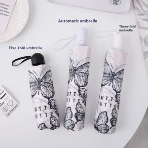 Nouveau <span class=keywords><strong>parapluie</strong></span> <span class=keywords><strong>automatique</strong></span> papillon de style national pour femmes entièrement Protection contre les UV et la pluie Pare-soleil portable pour les étudiants - Product Image 1