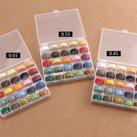 Ensemble de fils cirés en boîte, 25 couleurs, 0,45 mm, 0,55 mm, 0,65 mm, 130 g, pour la couture du cuir, la fabrication de bijoux, les travaux manuels DIY