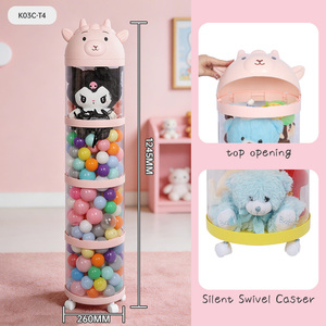 <span class=keywords><strong>Tour</strong></span> de <span class=keywords><strong>rangement</strong></span> pour jouets empilable moderne rose alpaga sans BPA avec <span class=keywords><strong>roulettes</strong></span>, idéale pour la chambre d'enfant et le salon, organisation de la maison - Product Image 5
