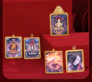 Exquisito Colgante Thangka para <span class=keywords><strong>Coche</strong></span>: Colgante Thangka Tibetano de Mahavairocana - Product Image 6