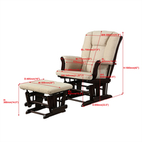Chaise de canapé simple à bascule relaxante en bois salon adultes planeur fauteuil à bascule avec repose-pieds