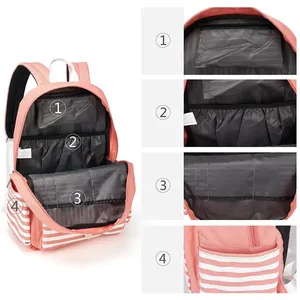 Mochilas de nylon para laptop, bolsa de viagem unissex com vários bolsos para crianças, bolsa escolar para estudantes e meninas, ideal para uso diário, 2024