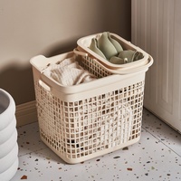 Panier de rangement en plastique WONFUN, seau à linge domestique, panier de rangement rectangulaire portable de grande capacité, écologique