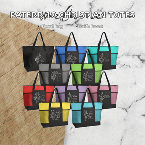Sacs <span class=keywords><strong>fourre</strong></span>-tout en toile chrétiens en gros avec poche zippée pour femmes, fabricant, distributeur, importateur, OEM, ODM - Product Image 2