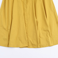 Robe longue décontractée d'été pour femmes, couleur jaune, col rabattu, boutons, ceinture