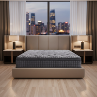 Matelas hybride King Size en gros d'usine, emballé et roulé, avec mousse à mémoire de forme au gel et latex mélangés, ressorts ensachés, design contemporain, fermeté moyenne