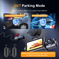 Kamera Dasbor 3 Kanal 4K+1080P+1080 Sensor Starvis 2 Layar IPS 3.69 inci, Penglihatan Malam Inframerah, WiFi GPS, Monitor Parkir 24 Jam DVR Mobil