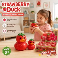 Jouet Squishy Canard Fraise Géant en Gros, Jouet Anti-stress Animal à Rebond Lent et Doux pour Enfants, Cadeau Promotionnel