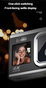 Student Dual-Screen Digital Camera, 4K High-Quality Camera 750mAh Battery 16x - Product Image 3