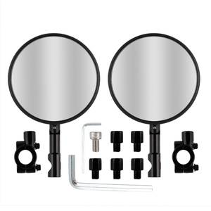 Espejos Retrovisores Laterales Redondos Negros YHMOTO para Manillar, Espejos Retrovisores para Supermoto, Enduro, Superbike S2, Universales - Product Image 2
