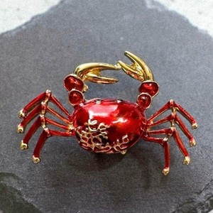 Simple simulación cangrejo diseño hombres mujeres broche Pin traje abrigo disfraz accesorios, boda vacaciones fiesta <span class=keywords><strong>pareja</strong></span> - Product Image 1