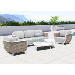 في الهواء الطلق فندق طقم حبل حديقة محادثة الأريكة مع وسادة للماء أثاث الفناء الجديد - Product Image 5