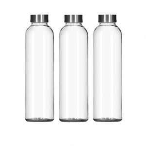 Customized Logo Transparent Juice Drink <b>Bottle</b> With Cap Square 250Ml 350Ml 500Ml Product Category Glass Drinkware - Product Image 3