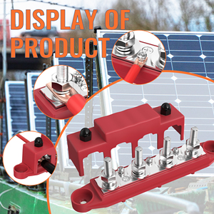 Barre omnibus en cuivre 250A 12V avec 4 bornes M8 (5/16") 3 X # Bloc de distribution d'alimentation à 8 vis avec couvercle pour applications marines, automobiles et solaires - Product Image 6