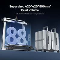 Imprimante 3D Anycubic Kobra 3 Max, vitesse élevée 600 mm/s, volume d'impression 420x420x500 mm, 88 L, volume d'impression important 300 ° Nivellement automatique du Hotend C