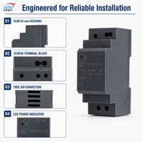 Catu Daya DIN Rail 24V 36W Catu Daya Switching Industri 85-264VAC Input AC Universal untuk Kabinet Kontrol