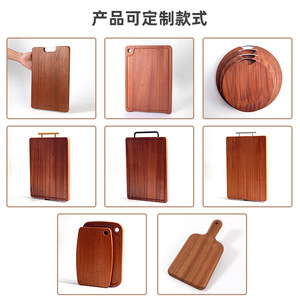 Tabla de cortar de madera maciza rectangular antibacteriana y antimoho con asa para frutas, verduras y carne - Product Image 4
