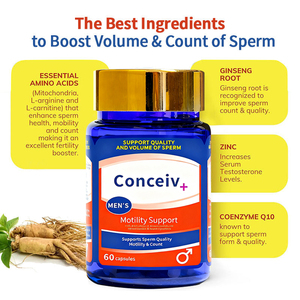 OEM Mens integratore di fertilità con Ginseng L-arginina <span class=keywords><strong>CoQ10</strong></span> per la motilità del numero di spermatozoi supporta capsule vegetariane - Product Image 4