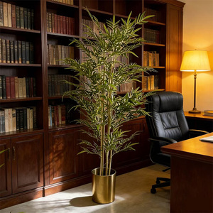 Bonsái Artificial <span class=keywords><strong>de</strong></span> <span class=keywords><strong>Bambú</strong></span> Ecológico y Duradero en Maceta <span class=keywords><strong>de</strong></span> Plástico para Decoración <span class=keywords><strong>de</strong></span> Interiores - Product Image 4