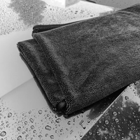 Serviette de séchage en microfibre torsadée de qualité supérieure 40x60cm 600GSM violette pour lavage de voiture, sans peluches, super absorbante, sans rayures