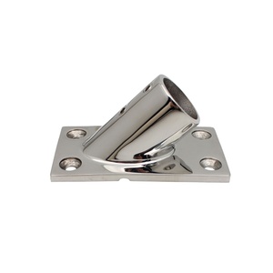 Quincaillerie marine personnalisée Raccords de main courante en acier inoxydable 316 Base de rail à bride rectangulaire à 45 degrés pour tube de 7/8 à 1 pouce - Product Image 1