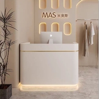 Comptoir de réception simple et durable en bois pour clinique, salon de beauté, hôtel et magasin de vêtements