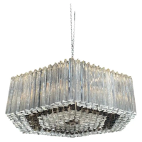 Lustre en verre soufflé à la main de style italien du milieu du siècle, tube en verre de Murano, luminaire de plafond moderne de luxe en cristal pour villa, duplex, hall d'hôtel