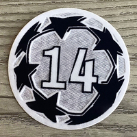 Patch thermocollant personnalisé pour la Ligue des Champions, patch 3D floqué en tissu Tatami, broderie pour équipe de football, pour vêtements, technique d'impression