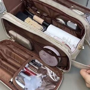 Women's New Arrival PVC Cosmetic <b>Bag</b> Zipper Closure <b>Large</b> Capacity Waterproof <b>Makeup</b> Brush Storage Canvas Material Custom Logo - Product Image 2