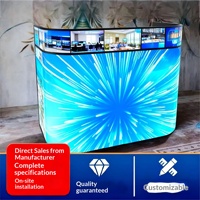 Écran LED d'intérieur DSY P1.86 GOB pour comptoir, bar, table de DJ, poste de travail, affichage flexible couleur personnalisé bleu 100-240V sur pied