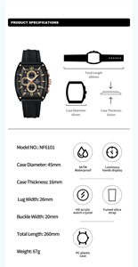 นาฬิกา NAVIFORCE 6101 สำหรับผู้ชาย แฟชั่นกีฬา นาฬิกาควอตซ์ สายซิลิโคน เรืองแสง กันน้ำ 5ATM ขายส่ง - Product Image 6