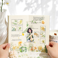 Stiker Bunga Seri Frost Flower Dew --4 Tema Bunga, Set Stiker Tahan Air Die-Cut untuk Jurnal, 6 Lembar Per Pak