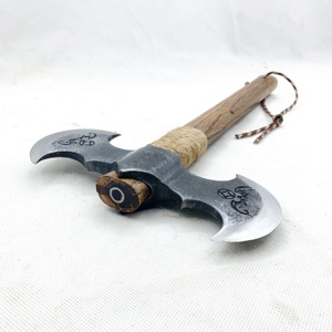 Hache à double lame Hi Dude, hache en acier au <span class=keywords><strong>carbone</strong></span>, manche en bois, longueur 400 mm, hache de futaie de qualité industrielle, 820 g, pour l'extérieur - Product Image 4