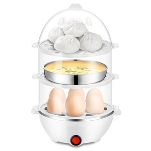 Mini Egg Steamer 3 Layer Electric Food Steamer With Transparent Lid For Home Cooking - Product Image 1