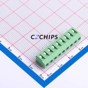 DB125-3.81-9P-GN-S Screw Terminal Block P=3.81mm Connector ( Construction: 1x9P )( Pitch: 3.81mm )( Color: Green ) - Product Image 1