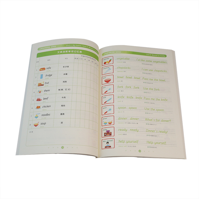 Custom Children TextBook Printing Service Children Activity Workbook A5 English Exercise Book for Student