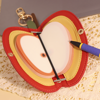 Housse de bloc-notes en cuir PU en forme de fruit, étui pour bloc-notes design pomme, mini étui de protection pour bloc-notes, porte-clés, cadeau personnalisé
