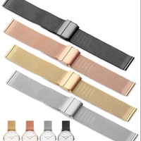 Bracelet de montre en acier inoxydable Milanaise personnalisé Besseron Watch Factory 18 mm 20 mm, respirant, amovible, avec boucle auto-agrippante