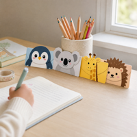 Enveloppes en carton personnalisées avec des dessins animés d'animaux pour les cartes d'invitation de fête d'anniversaire des enfants, ensembles de papeterie personnalisés pour la rédaction de lettres