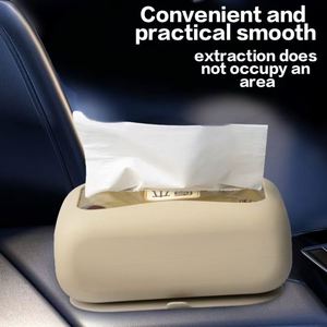 Creative Square European Style Tissue Napkin <b>Box</b> with Suction Cup Minimalist No-Drill-Designed <b>Storage</b> for Bathroom Home - Product Image 4