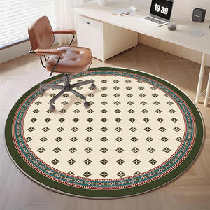 พรมกำมะหยี่คริสตัลทรงกลมสไตล์ฝรั่งเศส ลายตาข่าย สำหรับห้องนั่งเล่น ห้องนอน พรมปูพื้นบ้าน รุ่น 4-0125 - Product Image 4