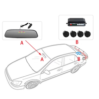 Système de capteur de stationnement de voiture étanche vue nocturne rétroviseur bourdonnant système de détection de Distance de moniteur de Radar de recul inverse