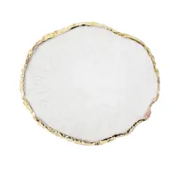 1 pièce Palette ronde en résine et pierre d'agate pour nail art, pour mélange de couleurs, présentation de vernis gel et outil de manucure