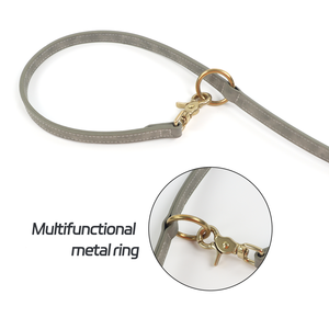 Juego de correas y collares de cuero para mascotas con soporte personalizado, correa de tracción de <span class=keywords><strong>2m</strong></span> para perros con asa, novedad - Product Image 5