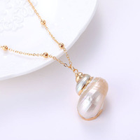 Collar de Conchas de Caracol Boho Cadena con Colgante de Concha de Mar y Playa para Mujer Collier Femme Joyería de Verano de Caracoles Cowrie Bohemio