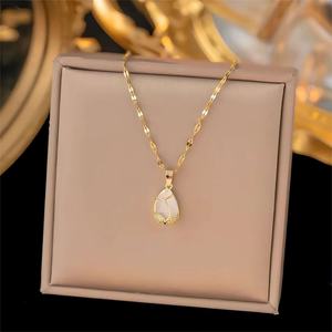 Wholesale Custom Fashionable StainlessSteel Gold Necklaces Waterproof CubicZirconia Necklaces Trend Jewelry for Women Spot Goods - Product Image 2