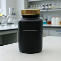 Flacon en verre ambré à large ouverture de 100 ml et 120 ml pour capsules, comprimés, pilules et vitamines