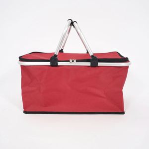 Panier de courses pliable portable pour l'extérieur, boîte de rangement rectangulaire isolée avec couvercle pour le camping et les pique-niques - Product Image 1
