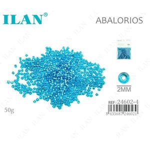 Perline di vetro Ilan Abalorios 2 mm blu lago 50 g per la creazione di gioielli - Product Image 1
